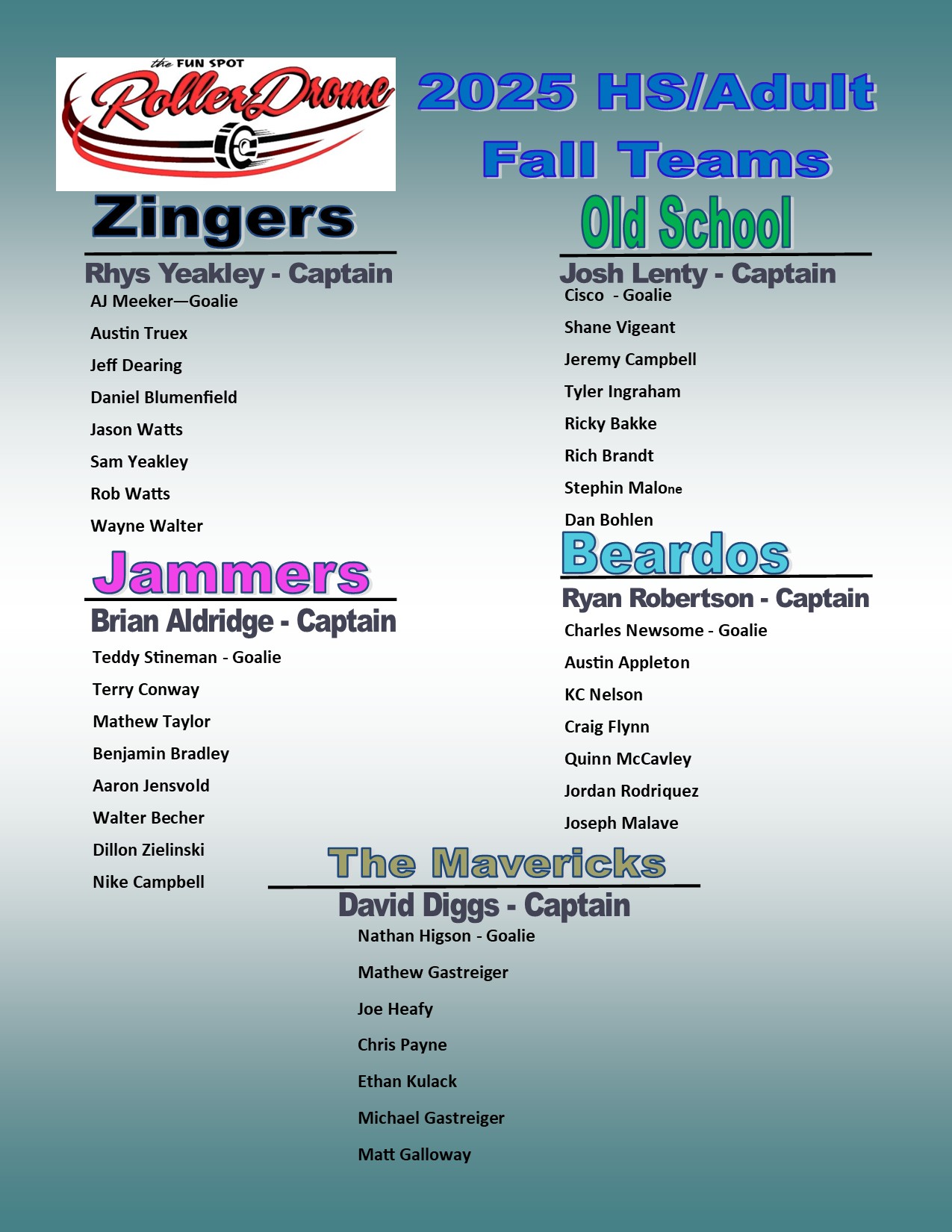 2025 HS/Adult Hockey Teams - Rollerdrome