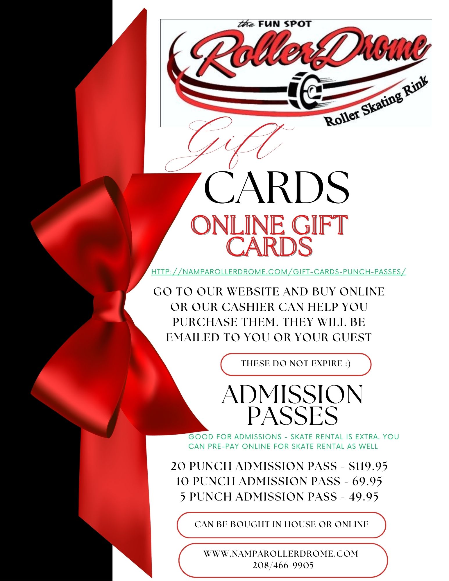Rollerdrome Gift Card, Punch Pass Discount